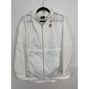 Women's Size XL Harvard Crimson White Lightweight Windbreaker Jacket‎